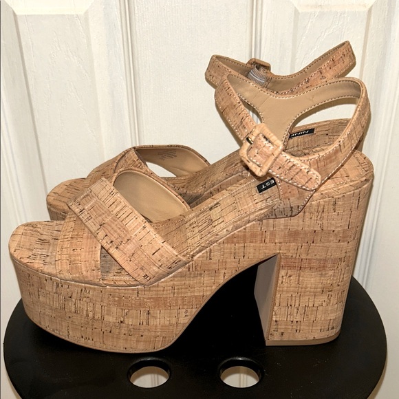Nine West Shoes - Cork Platform Sandals Size 12